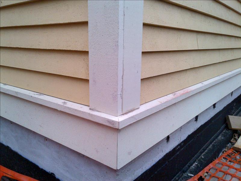 Close up shot of exterior trim on Heritage area building