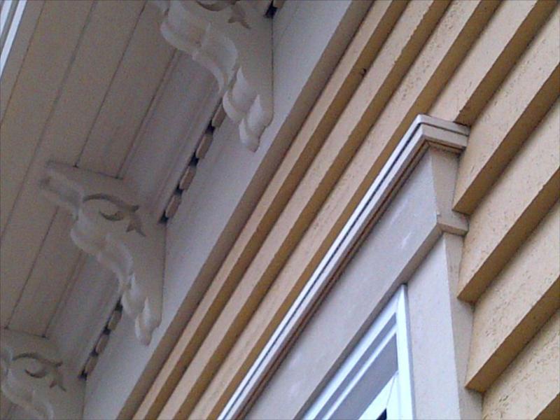 Close up shot of roof eaves in Heritage area building