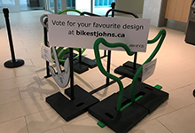 shortlist design prototypes of St. John's bike rack design contest