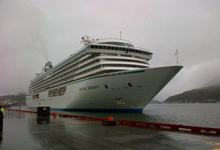 The first cruise ship of the season, the Crystal Serenity, comes into St. John's.