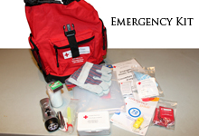 Emergency Kit with contents displayed