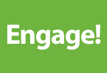 Word Engage on Green Background