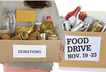 Annual food drive image of food donations