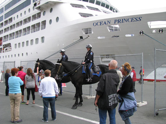 Royal Newfoundland Constabulary Officers greet visitors