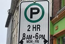 2 hour timed parking sign on Water Street