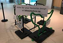 shortlist design prototypes of St. John's bike rack design contest