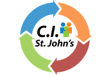 a circle of arrows with test: C.I. St. John's