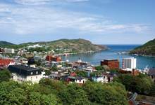 Panoramic view of downtown St. John's and the Harbour