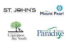 Image of logos for St. John's, Mount Pearl, Conception Bay South and Paradise