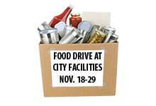food items in a box for donation