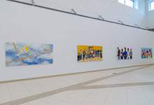 Image of colourful murals at Avalon Mall