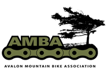 AMBA Logo with bike chain in green and tree blowing in wind