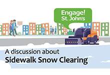 Engage logo with text 'A discussion about Sidewalk Snow Clearing'