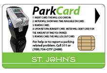 image of the 'park card' shows a parking meter and text about how the park card works