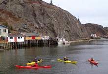 Kayakers paddle at Quidi Vidi during launch of Geotourism MapGuide and Website