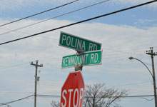 Polina Road and Kenmount Road intersection sign