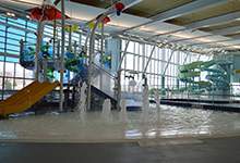 Splash pad and pool at the new Paul Reynolds Community Centre