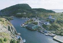 aerial image of Quidi Vidi showing the waterway