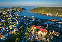 Picture of the city of St. John's from an airplane