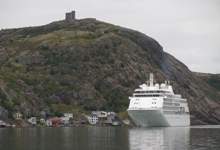 The Silver Whisper Cruise Ship passes Signal Hill