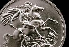 Image of St. George on a coin.