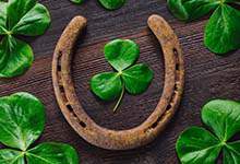 A shamrock in a horseshoe for St.Patrick's Day 