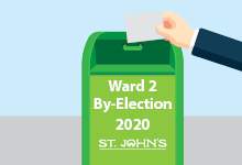Green ballot box for Ward 2 By-Election October 20, 2020