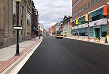 Image of Water Street construction with new asphalt.